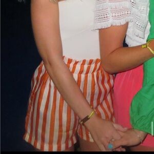 Striped Orange and White Women Shorts XS/S